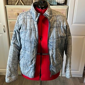 Forever 21 Quilted Denim Oversized Jacket